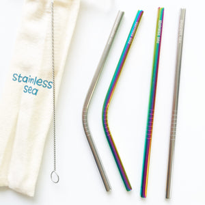 Party Favour 10-pack - stainless steel straw sets