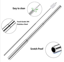 Load image into Gallery viewer, Stainless Steel Adjustable Straw - Rainbow
