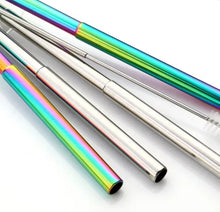 Load image into Gallery viewer, Stainless Steel Adjustable Straw - Rainbow
